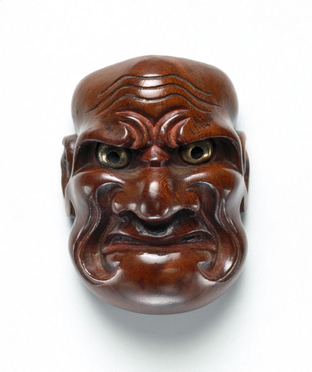 Netsuke, “Nô mask of the ko-beshimi type” - Linden-Museum Stuttgart en